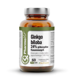 Miłorzb Japoński Ekstrakt Ginkgo Biloba 24% 60kaps