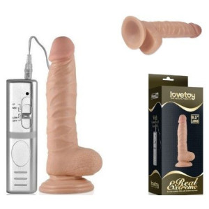Dildo Penis z Przyssawką i Pilotem 22cm WIBRATOR