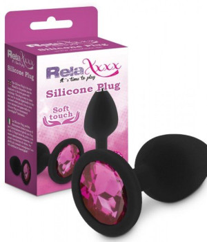 KOREK ANALNY PLUG RelaXxxx Diamond czarny/różowy S