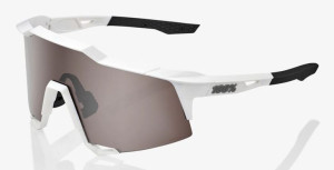 Okulary 100% SPEEDCRAFT Matte White - HiPER Silver Mirror Lens (Szkła Srebr