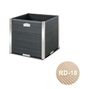 Donica technorattanowa 46x46x46 cm z aluminium - RD-18 Beżowy
