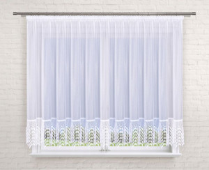 Firana 700x180, prosta, markizeta, gipiura 30 cm