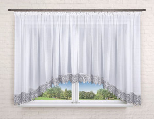 Firana 500x150,łuk,markizeta,gipiura 15cm-szara