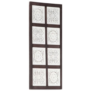 Lumarko Ręcznie rzeźbiony panel ścienny, MDF, 40x80x1,5 cm, brąz i biel