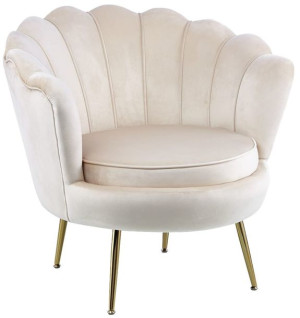 Nowoczesny fotel Shell muszelka velvet/welur Gold!