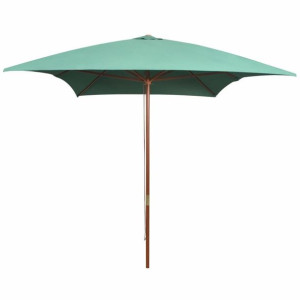 VidaXL Parasol ogrodowy, 200x300 cm, drewniany stelaż, zielony