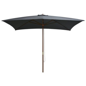 VidaXL Parasol ogrodowy na drewnianym słupku, 200x300 cm, antracytowy