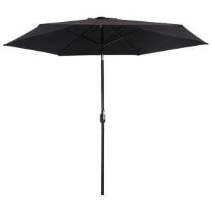 VidaXL Parasol ogrodowy na metalowym słupku, 300 cm, czarny