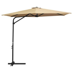VidaXL Parasol ogrodowy na stalowym słupku, 300 cm, kolor taupe