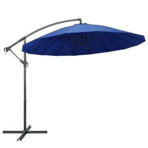 VidaXL Parasol ogrodowy, wiszący, niebieski, 3 m, słupek aluminiowy
