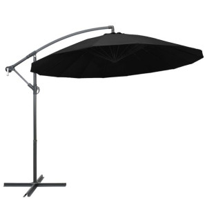 VidaXL Parasol ogrodowy, wiszący, czarny, 3 m, słupek aluminiowy