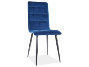 Krzesło Otto Velvet Czarny Stelaż / Granatowy Bluel 86