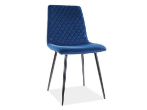 Krzesło Irys Velvet Czarny Stelaż/granatowy Bluvel 86