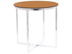 Ława Crystal B Szkło Dymione Bursztynowe/srebrny Fi 55