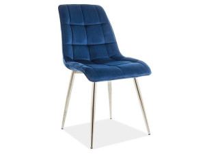 Krzesło Chic Velvet Chrom Stelaż / Granatowy Bluvel 86