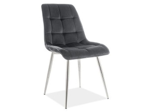 Krzesło Chic Velvet Chrom Stelaż / Czarny Bluvel 19