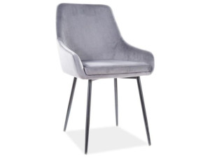 Krzesło Albi Velvet Czarny Stelaż/szary Tap.72