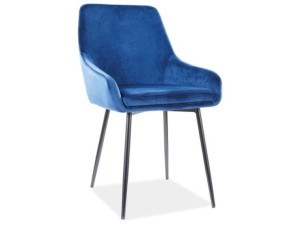 Krzesło Albi Velvet Czarny Stelaż/granatowy Tap.91