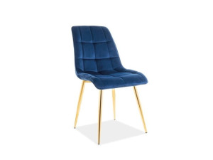 Krzesło Chic Velvet Złoty Stelaż/granatowy Bluvel 86