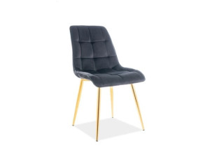 Krzesło Chic Velvet Złoty Stelaż/czarny Bluvel 19