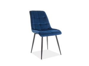 Krzesło Chic Velvet Czarny Stelaż/granatowy Bluvel 86