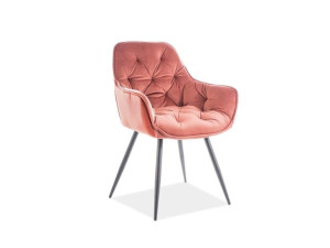 Krzesło Cherry Velvet Czarny Stelaż/róż Antyczny Bluvel 52