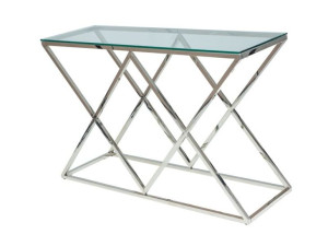 Konsolka Zegna C Transparentny/srebrny 120x40