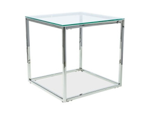 Ława Hilton B Transparentny/srebrny 55x55