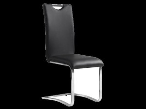 Krzesło H790 Chrom/czarny Ekoskóra