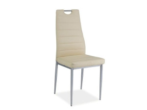 Krzesło H260 Chrom/krem Ekoskóra