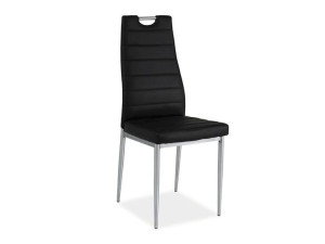 Krzesło H260 Chrom/czarny Ekoskóra