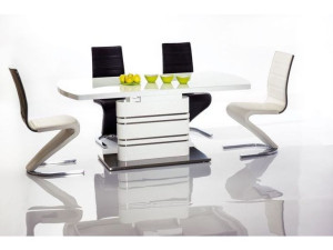 Stół Gucci Biały / Biały Lakier140(200)x85
