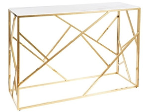 Konsolka Escada C Ii Biały Efekt Marmuru/złoty 120x40