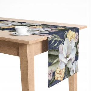 Bieżnik w KWIATY MAGNOLIE GRANAT 004 40x140