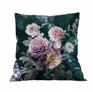 Poszewka 40x40 KWIATY BUTELKOWA ZIELEŃ 003-velvet
