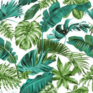 Tkanina Materiał Na Zasłony Liście Monstera Bg-106