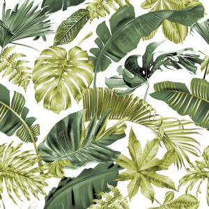 Tkanina Materiał Na Zasłony Liście Monstera Bg-105