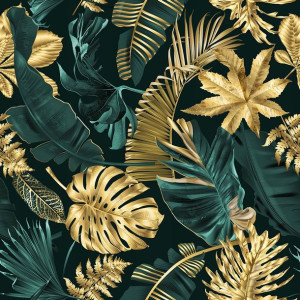Tkanina Materiał Na Zasłony Liście Monstera Bg-103