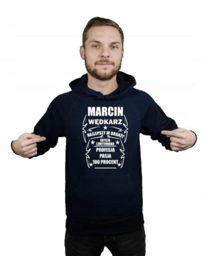 Bluza kangur męka WĘDKARZ TWOJE IMIĘ S