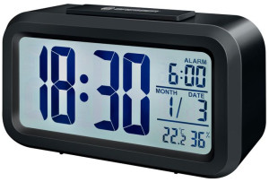 Budzik Bresser MyTime Duo LCD, czarny