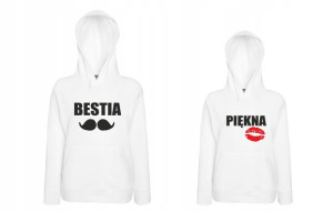 Bluzy z kapturem dla par PIĘKNA + BESTIA S