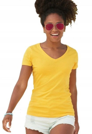 Koszulka Fruit V-neck w serek ŻÓŁTA r XS