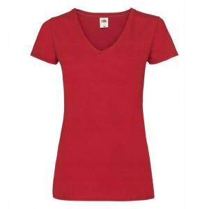 Koszulka Fruit V-neck w serek CZERWONA r XS