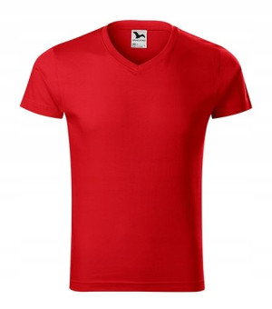 Koszulka Adler Slim Fit V-neck 146 CZERWONA XXL
