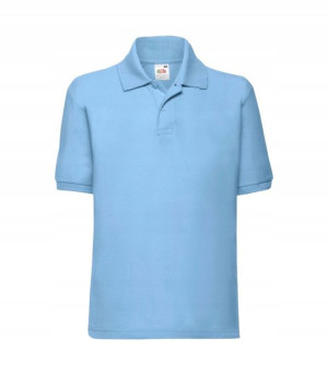 Dziecięca Koszulka Polo 65/35 Fruit BŁĘKITNA 128cm