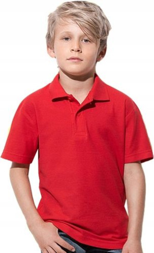 Dziecięca Koszulka Polo 65/35 Fruit CZERWONA 128cm