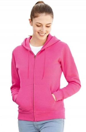Bluza premium rozpinana z kapturem FUKSJA r S