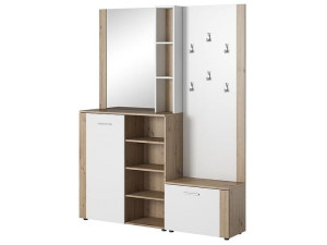 Przedpokój Zestaw P-007 Dąb Artisan / Biały Mat