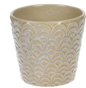 Doniczka osłonka porcelanowa w kolorze kremowym 17x17x15,8cm