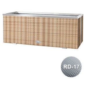 Donica technorattanowa 98x25x34 cm - RD-17 Jasny szary